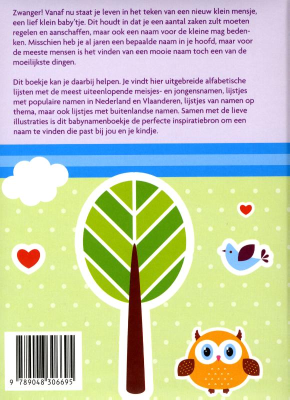 Achterkant van Babynamen boekje
