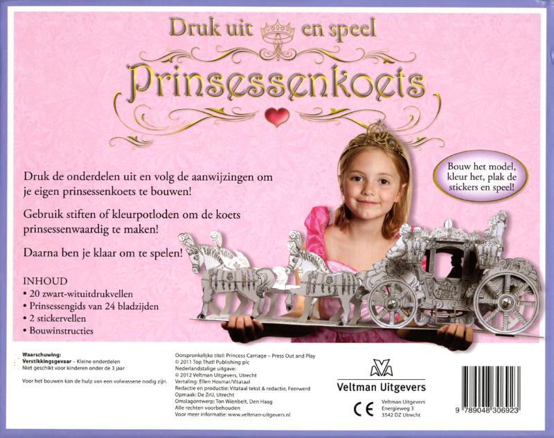 Achterkant van Druk uit en speel prinsessenkoets