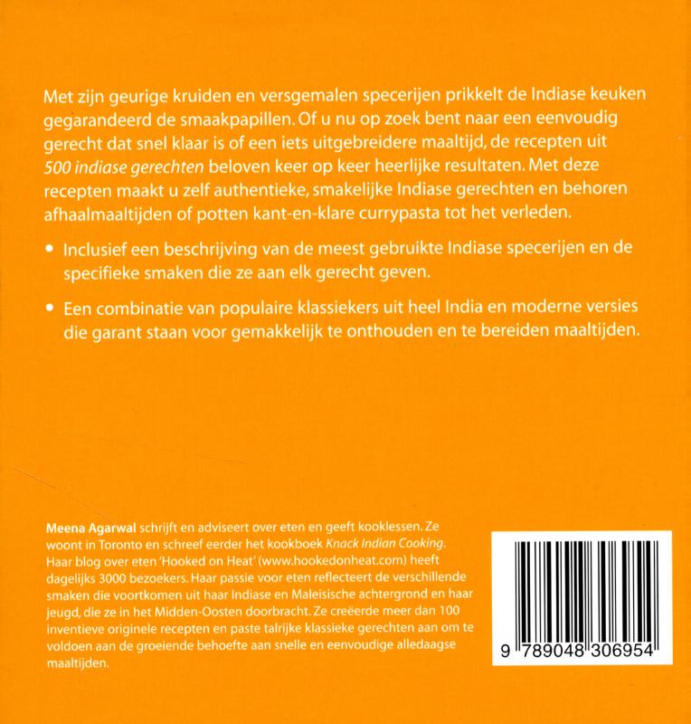 Achterkant van 500 indiase gerechten