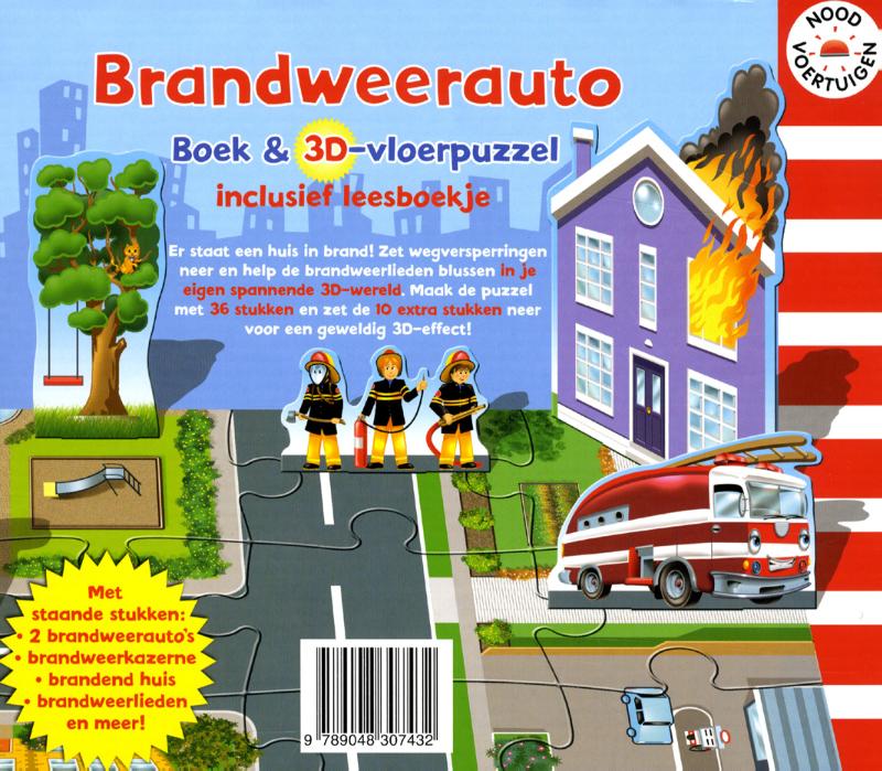 Achterkant van Brandweerauto boek en 3D-vloerpuzzel