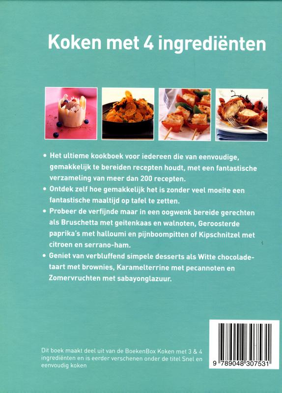 Achterkant van Koken met 4 ingredienten