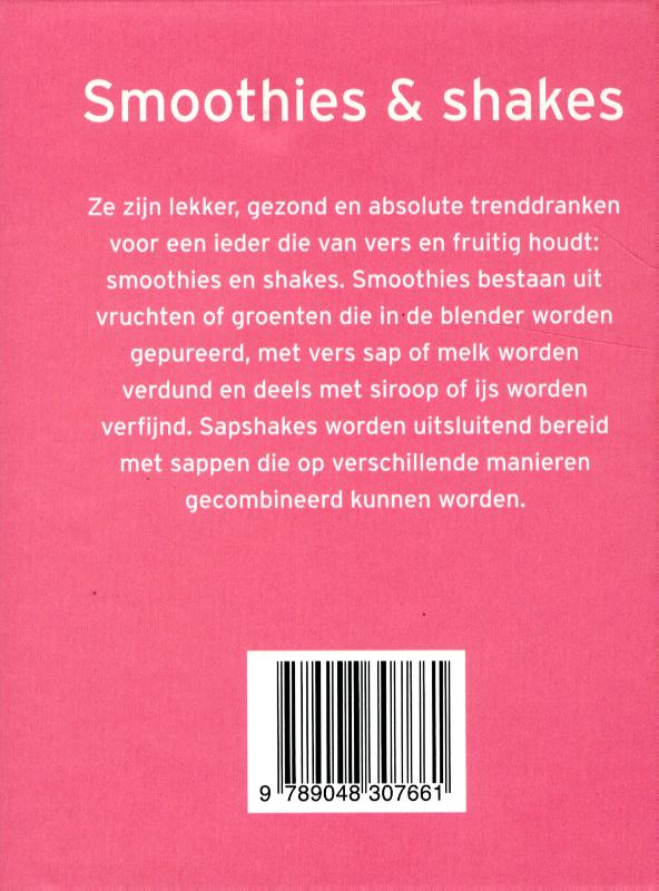 Achterkant van Smoothies en shakes