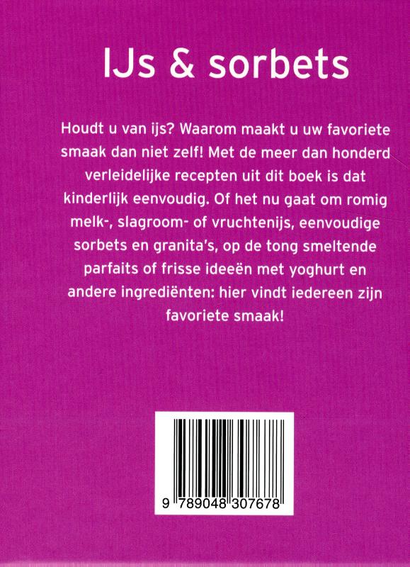 Achterkant van IJs en sorbets