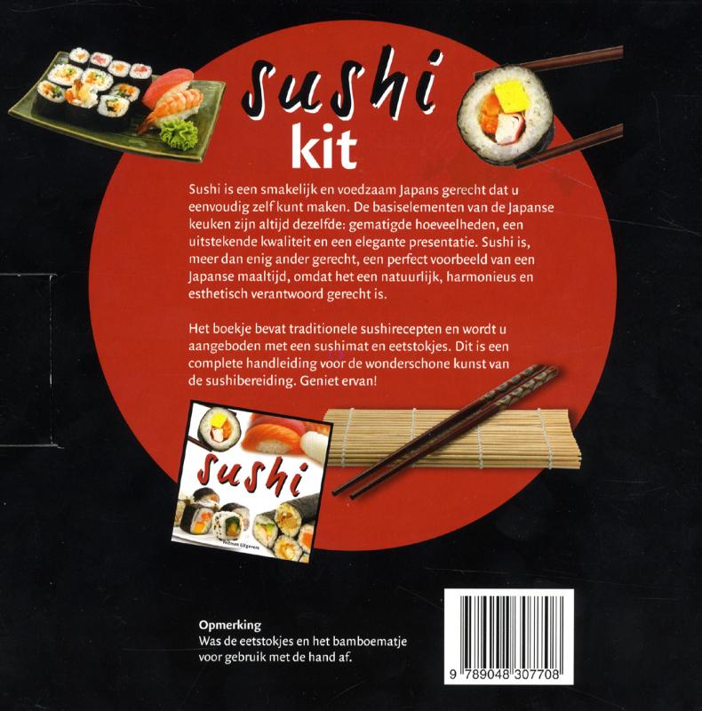 Achterkant van Sushi kit