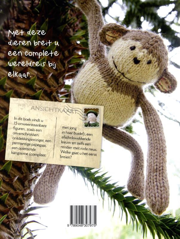 Achterkant van Gebreide dieren uit de hele wereld
