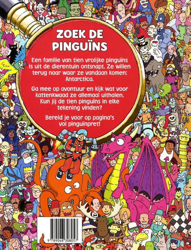 Achterkant van Waar is de pinguin?