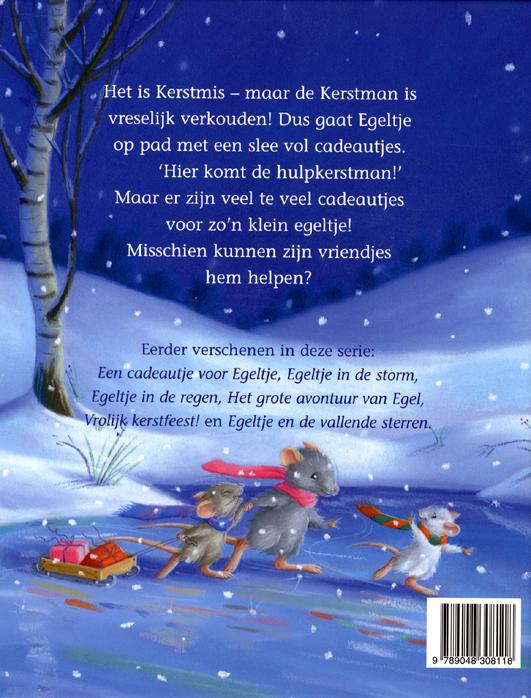Achterkant van Egeltje viert Kerstmis