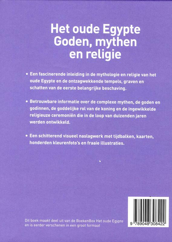 Achterkant van Het oude Egypte - Goden, mythen en religie