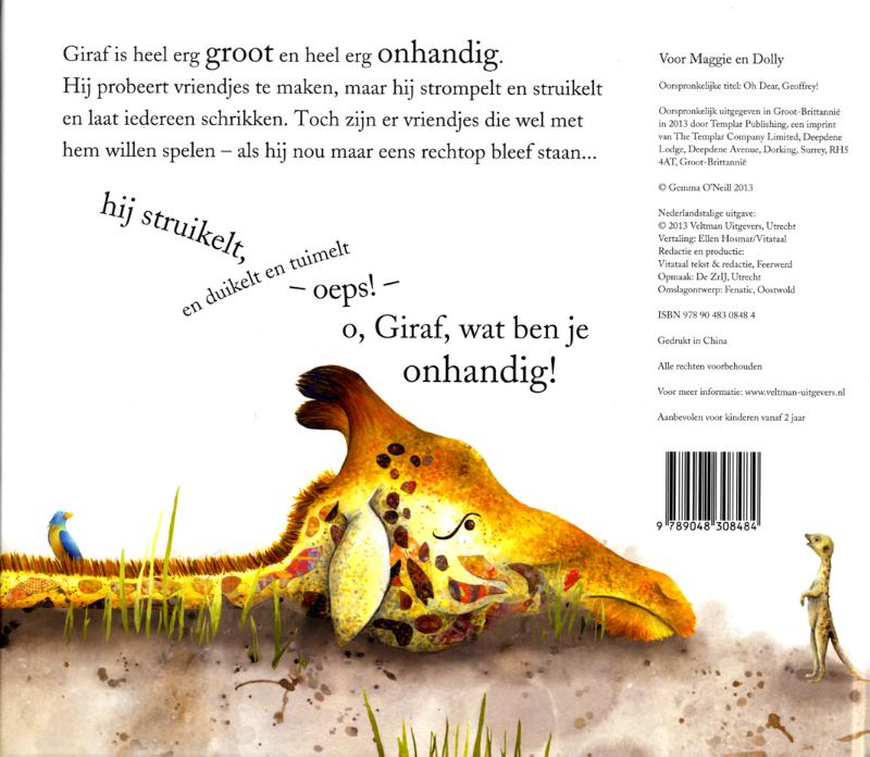Achterkant van O, giraf, wat ben je onhandig!