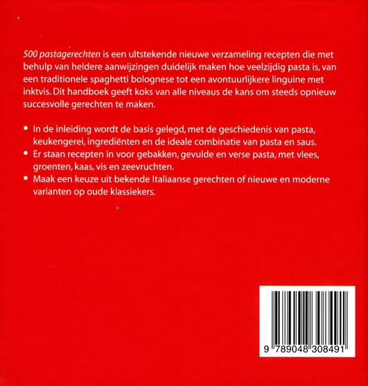 Achterkant van 500 pastagerechten