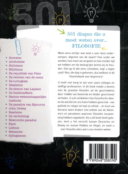 Achterkant van 501 dingen die u moet weten over filosofie
