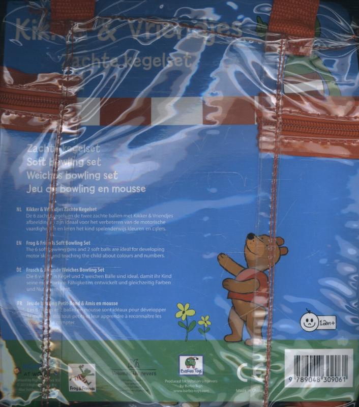 Achterkant van Kikker en vriendjes zachte kegelset