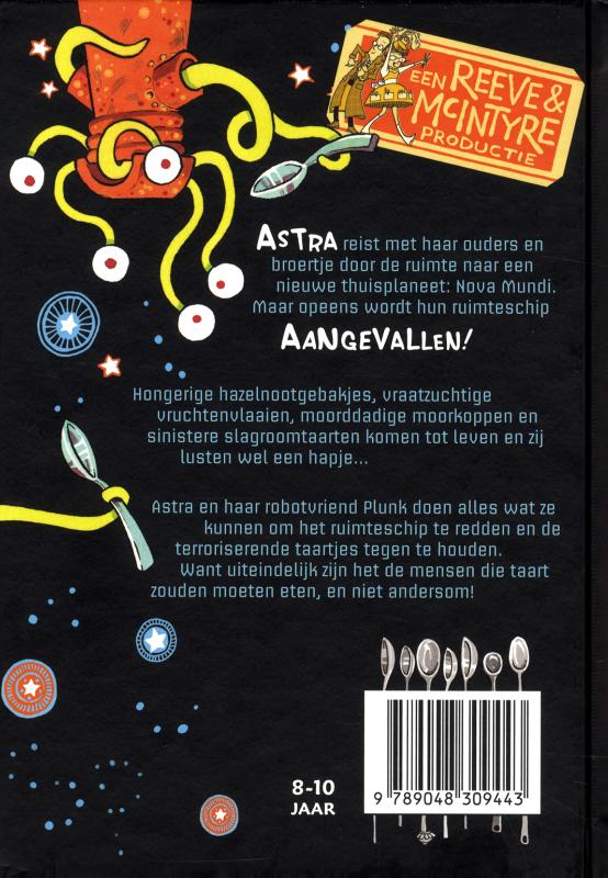 Achterkant van Astra en de astrotaartjes