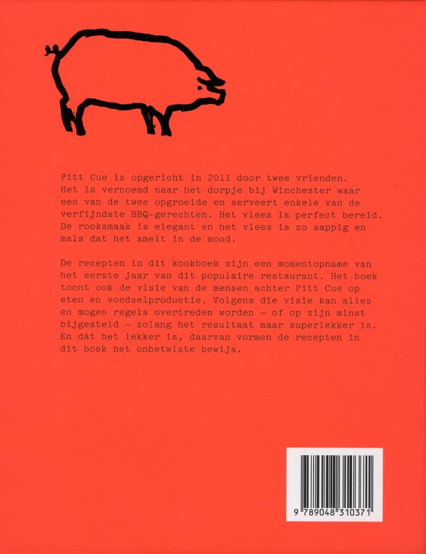 Achterkant van Het Pitt Cue co. Het mannenkookboek