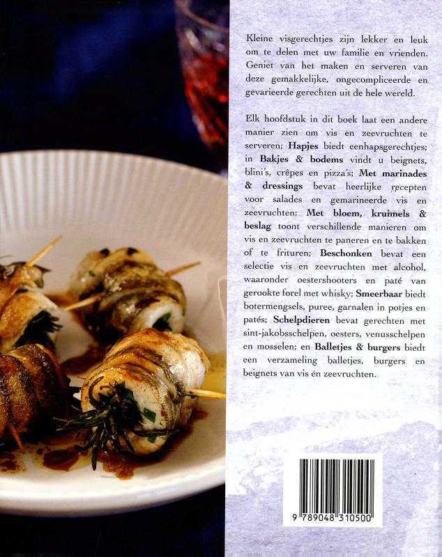 Achterkant van Tapas met vis