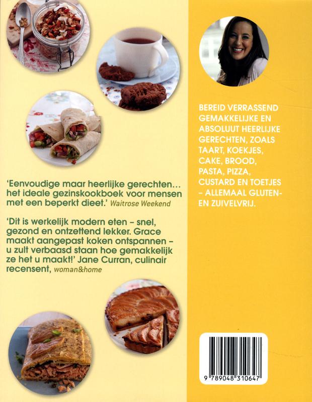Achterkant van Gluten- & zuivelvrij kookboek