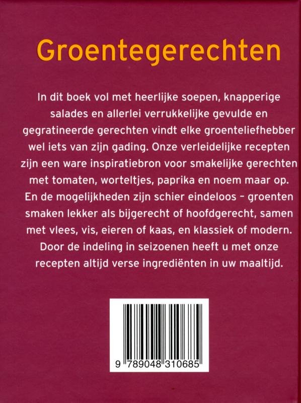 Achterkant van Groentegerechten