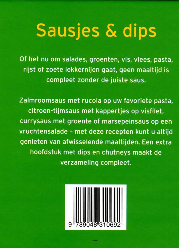 Achterkant van Sausjes en dips