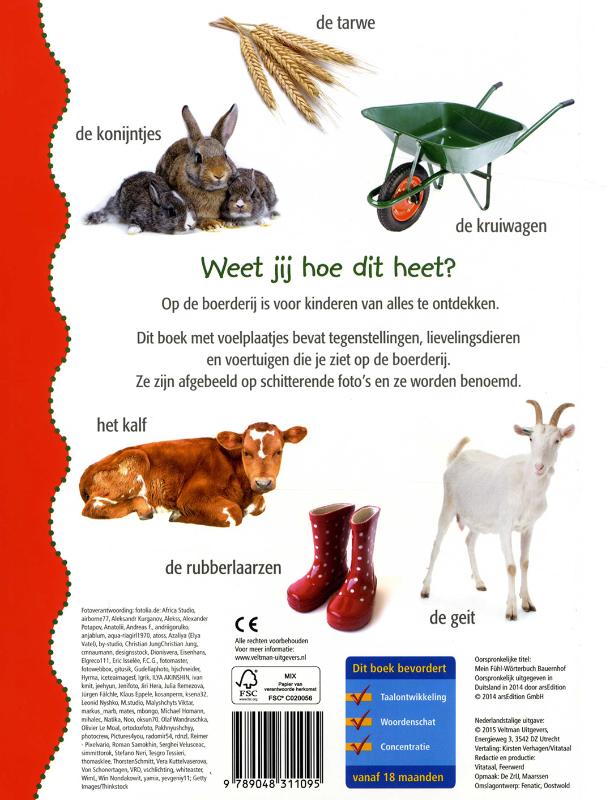 Achterkant van Mijn kijk- en voelboek Boerderij