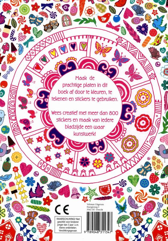 Achterkant van Het grote meiden sticker- en kleurboek