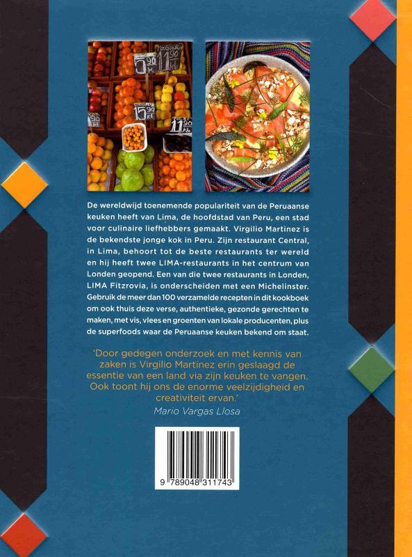 Achterkant van Lima - het kookboek