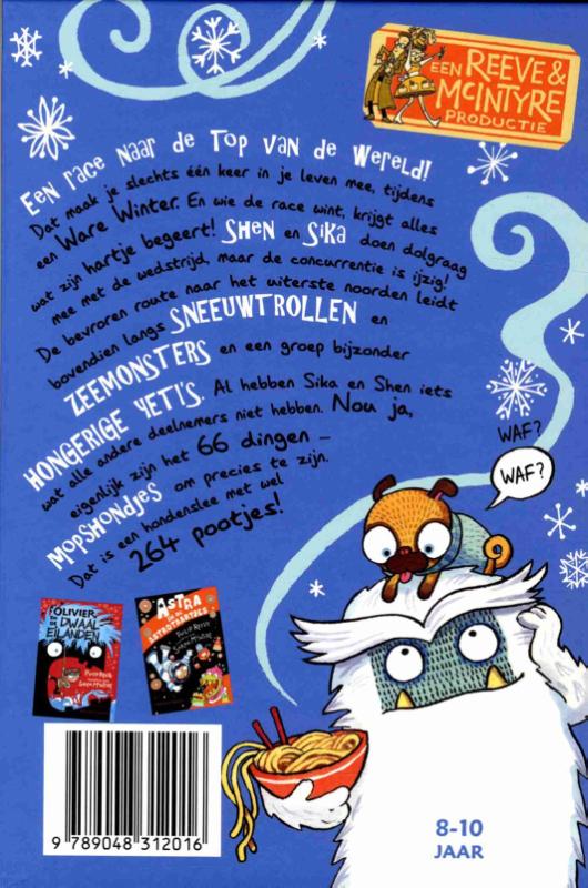 Achterkant van Shen en de 66 sledehondjes