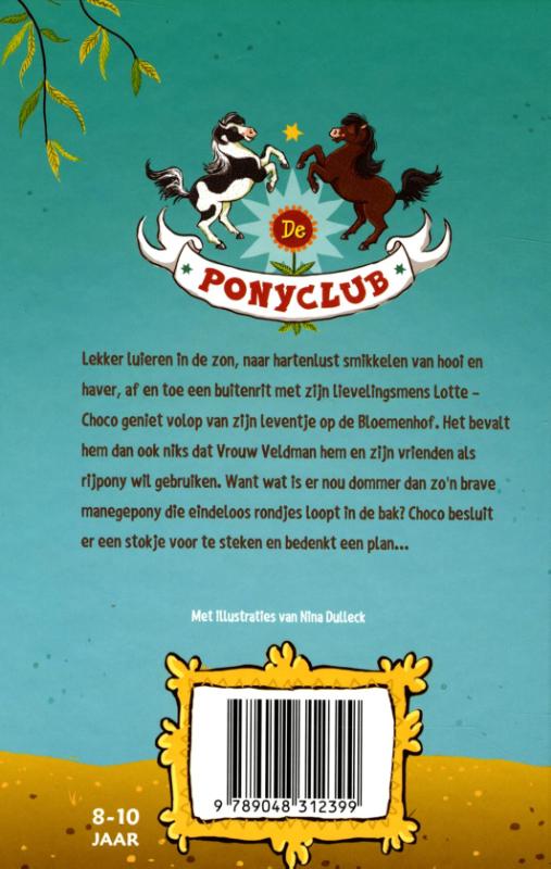 Achterkant van Supershetty's op paardrijles