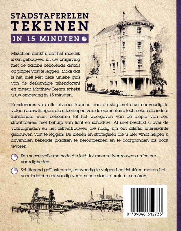 Achterkant van Stadstaferelen tekenen in 15 minuten