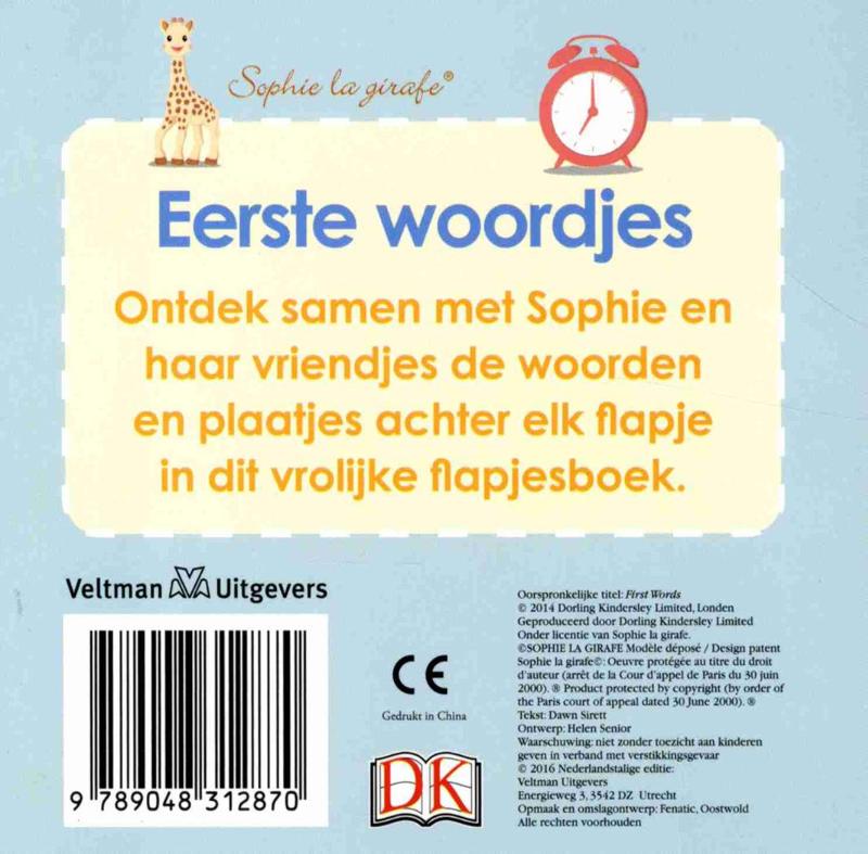 Achterkant van Baby kartonboekje Sophie - Eerste woordjes
