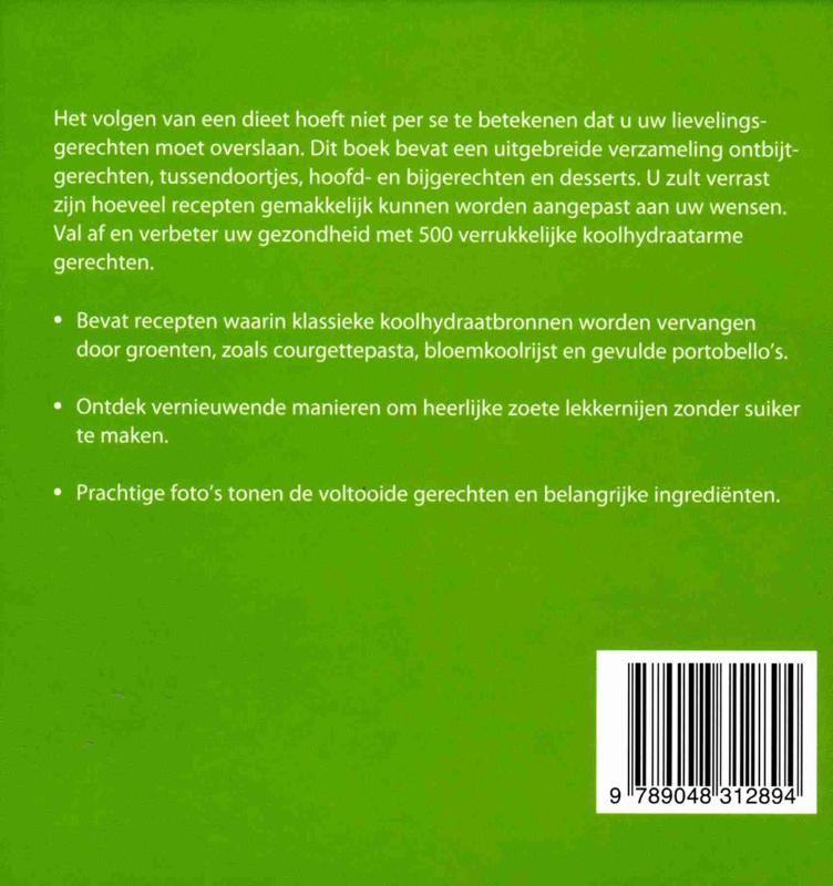 Achterkant van 500 koolhydraatarme gerechten