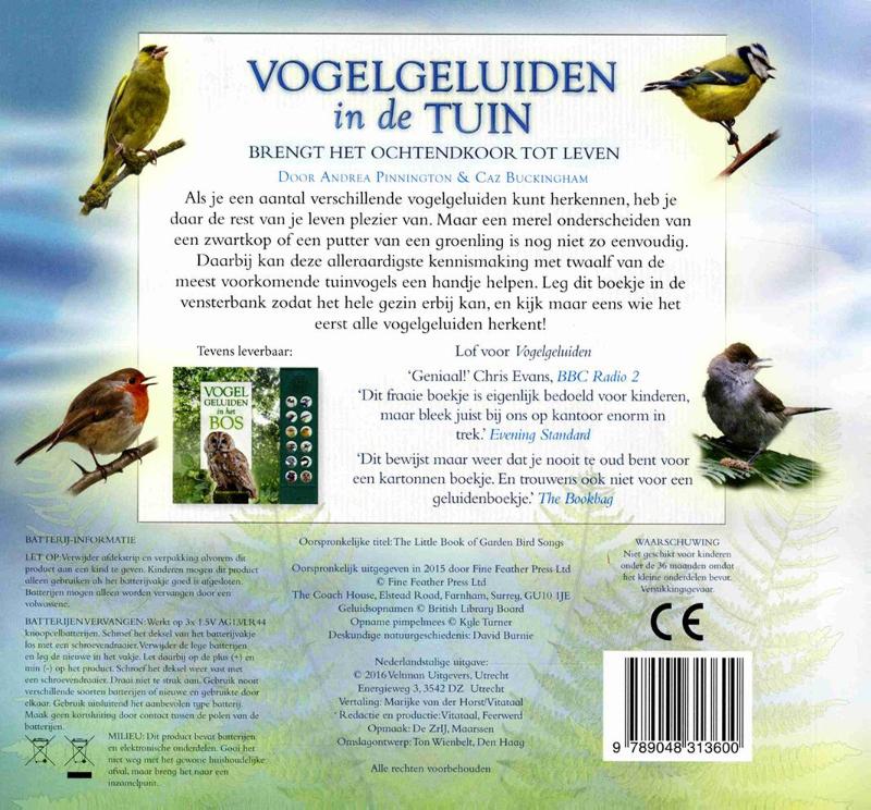 Achterkant van Vogelgeluiden in de tuin