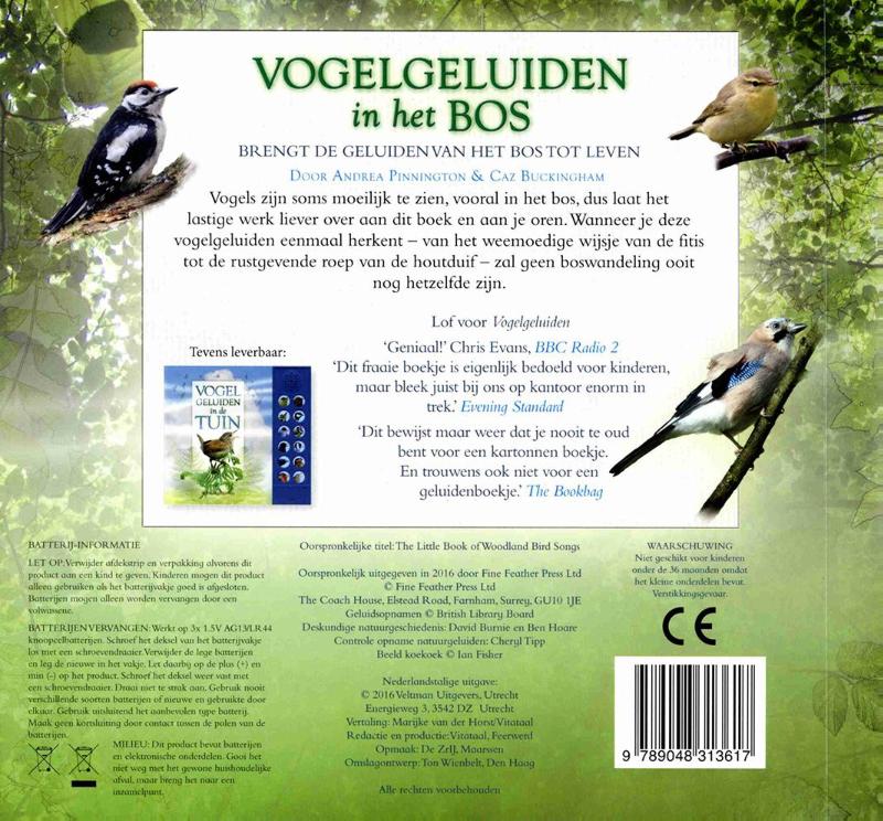 Achterkant van Vogelgeluiden in het bos