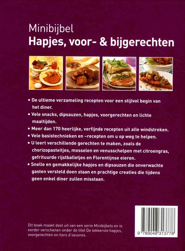 Achterkant van Hapjes, voor & bijgerechten