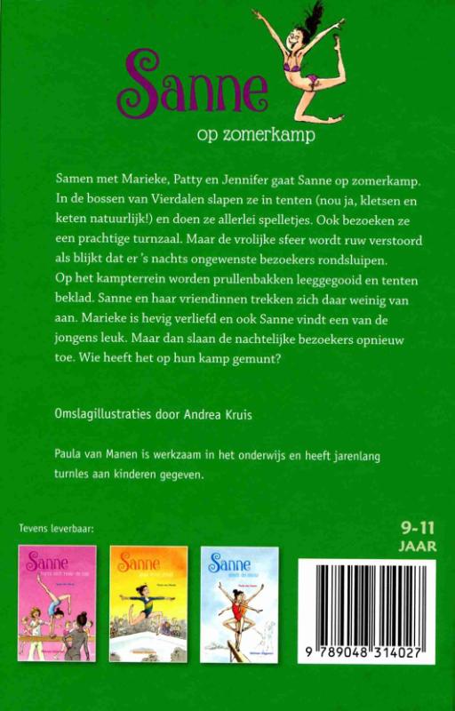 Achterkant van Sanne op zomerkamp
