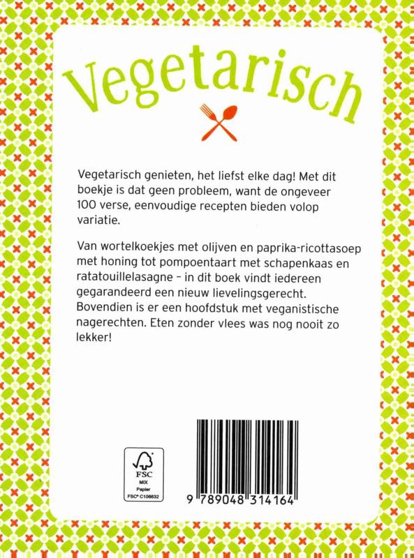 Achterkant van Vegetarisch