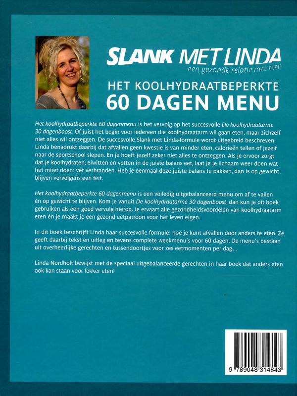 Achterkant van Het koolhydraatbeperkte 60 dagen menu