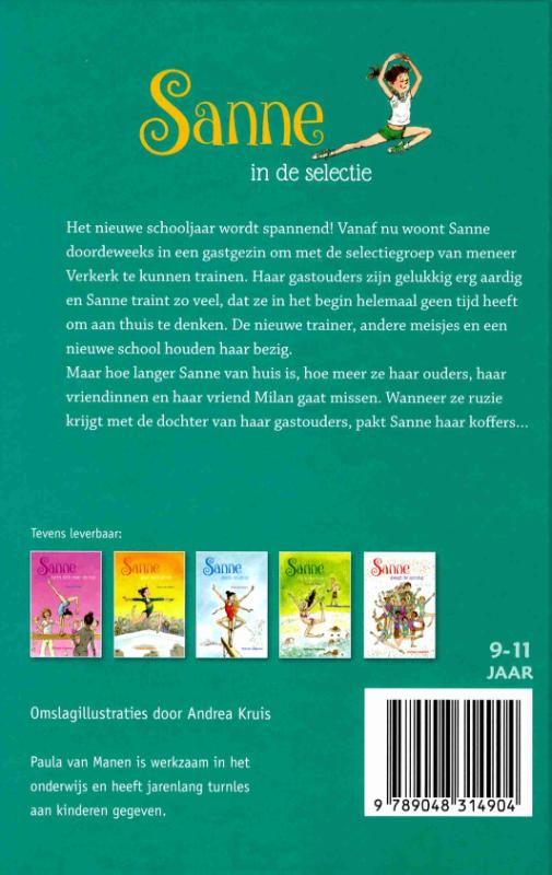 Achterkant van Sanne in de selectie
