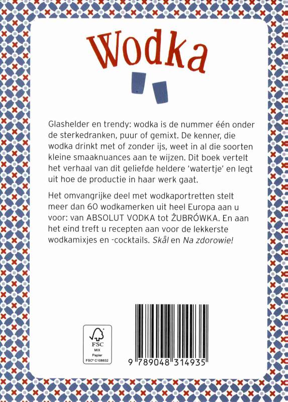 Achterkant van Wodka