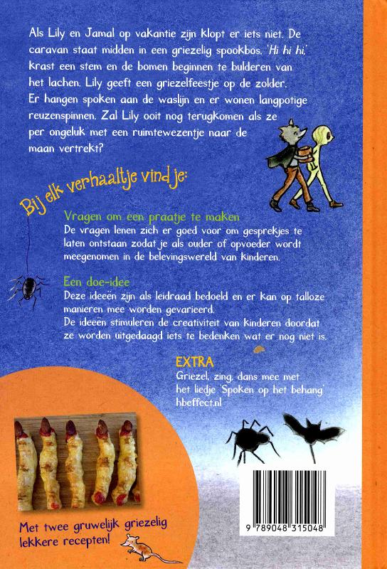Achterkant van Lily geeft een griezelfeestje en andere griezelverhaaltjes