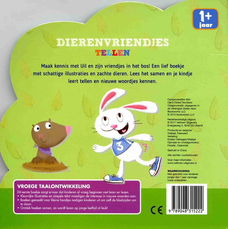 Achterkant van Dierenvriendjes: tellen