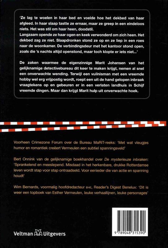 Achterkant van De mysterieuze inbraken