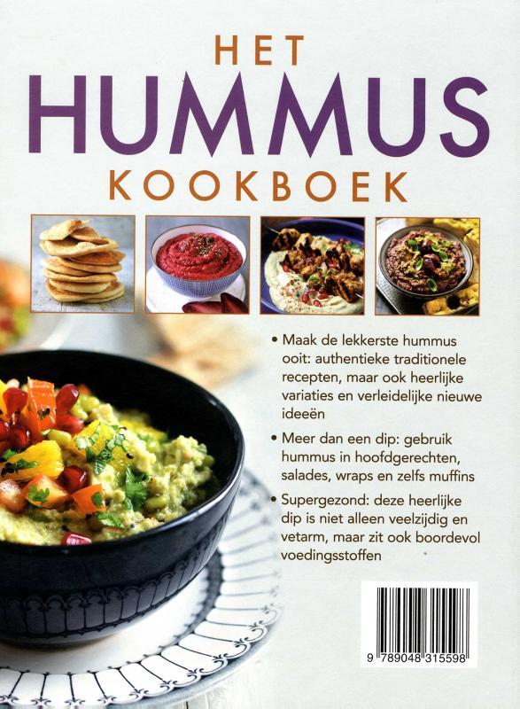 Achterkant van Het Hummus kookboek