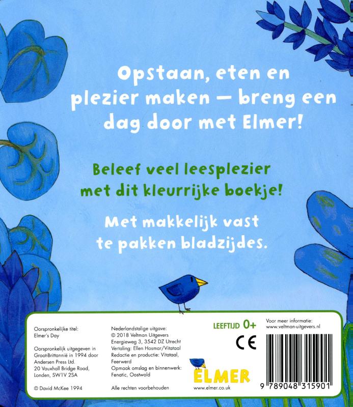 Achterkant van Elmer en zijn dag