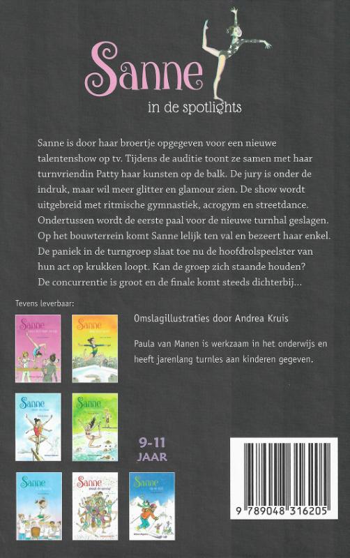 Achterkant van Sanne in de spotlights