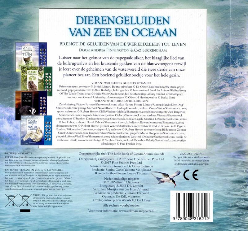 Achterkant van Dierengeluiden van de zee en oceaan