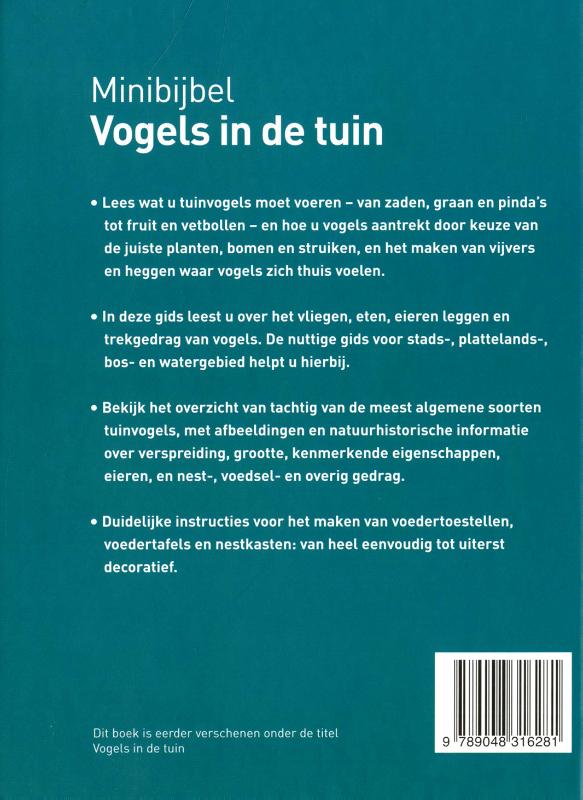Achterkant van Minibijbel Vogels in de tuin