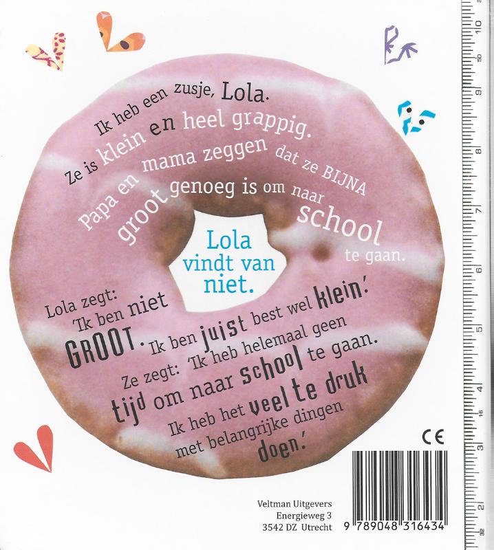 Achterkant van Ik ben echt veel te klein voor school