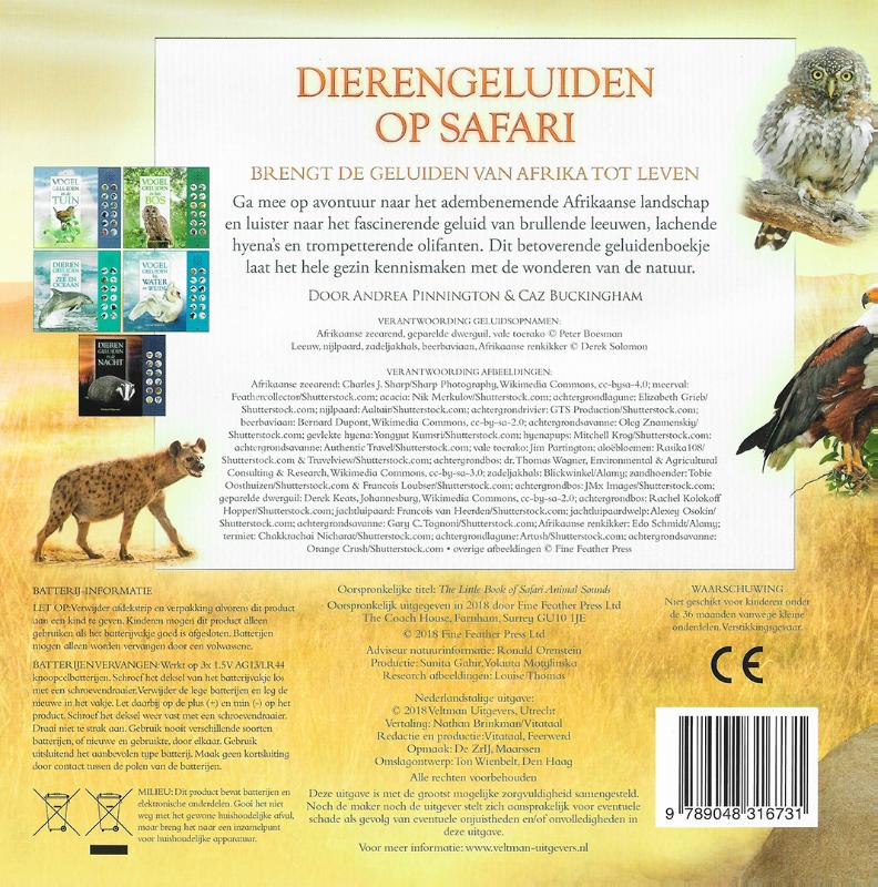 Achterkant van Dierengeluiden op safari