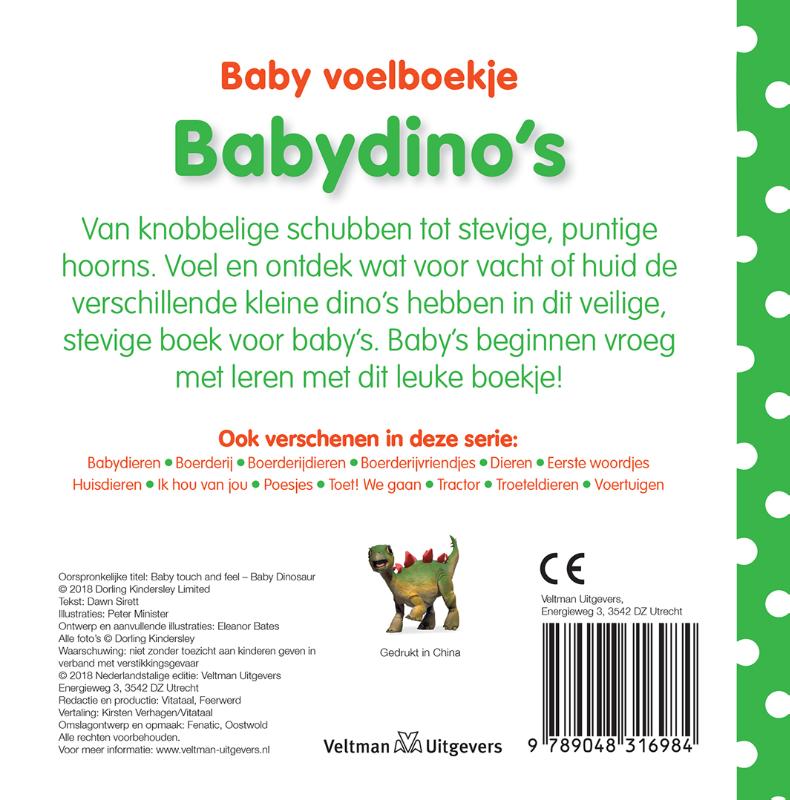 Achterkant van Babydino's