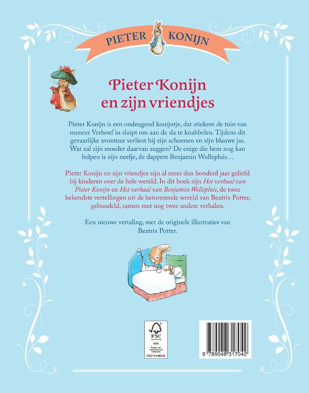 Achterkant van Pieter Konijn en zijn vriendjes